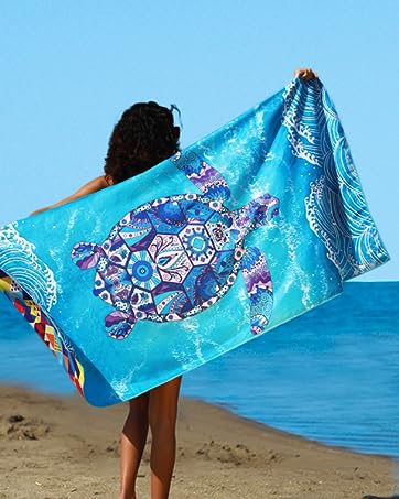 2 Pack Microfiber Lightweight Beach Towel Sand Free Quick Dry - Travel With Glen