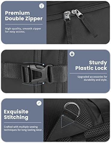 Snoffic Travel Backpack for Men Women, Black Carry On Backpack - Travel With Glen