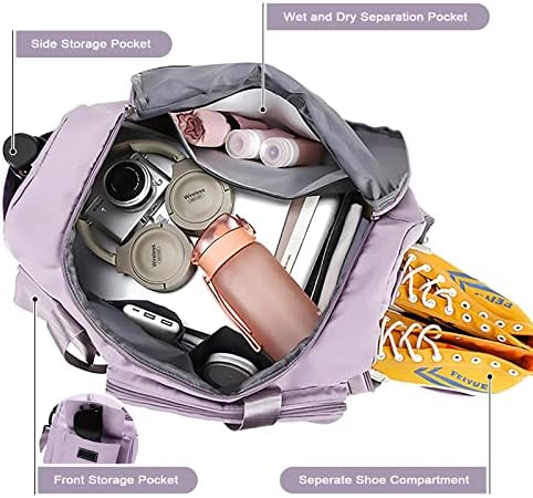 WOOMADA Foldable Travel Duffel Bag with Shoes Compartment, Overnight Bag - Travel With Glen