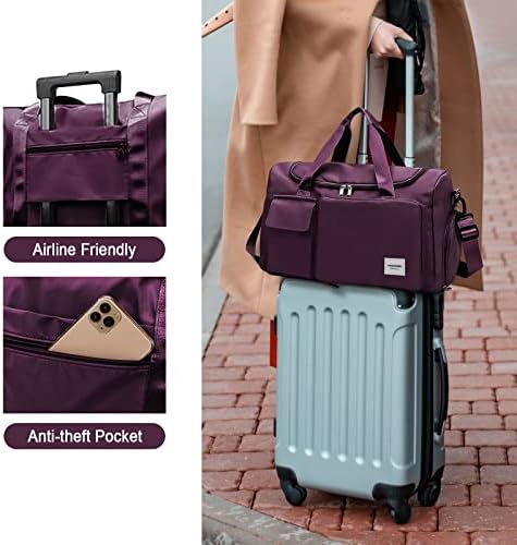 WOOMADA Foldable Travel Duffel Bag with Shoes Compartment, Overnight Bag - Travel With Glen