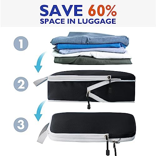 VINOWO Compression Packing Cubes for Suitcases, 4 Set Packing Cubes - Travel With Glen