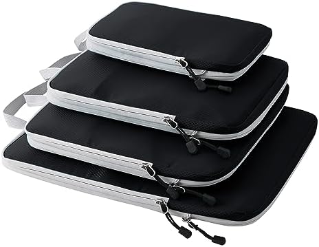 VINOWO Compression Packing Cubes for Suitcases, 4 Set Packing Cubes - Travel With Glen