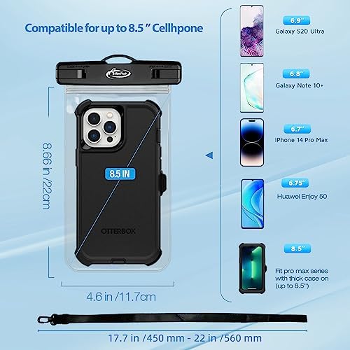 AiRunTech Large Universal Waterproof Case, Waterproof Phone Pouch Compatible with - Travel With Glen