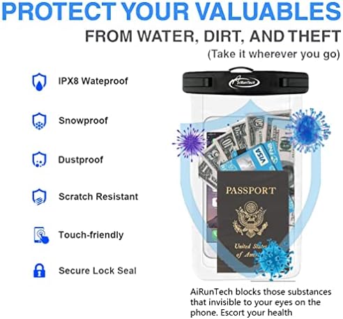AiRunTech Large Universal Waterproof Case, Waterproof Phone Pouch Compatible with - Travel With Glen