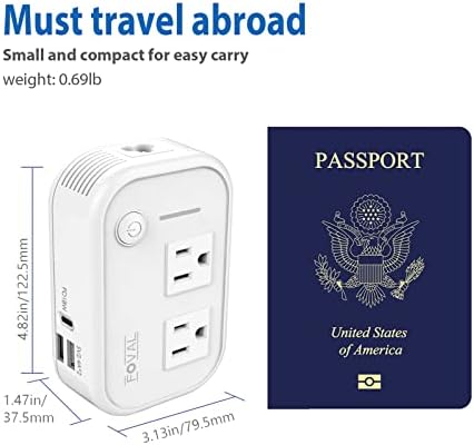 220V to 110V Converter Travel Adapter: FOVAL International Power Converter - Travel With Glen