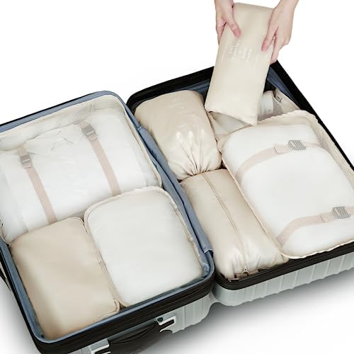 GRANNY SAYS 8 Set Beige Packing Cubes for Carry on - Travel With Glen
