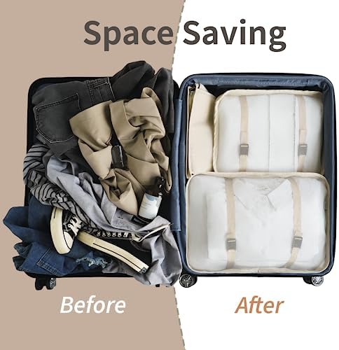 GRANNY SAYS 8 Set Beige Packing Cubes for Carry on - Travel With Glen