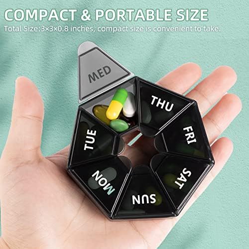 Gelibo,Weekly Pill Organizer, 2 Pack Portable Travel Pill Box Dispenser - Travel With Glen