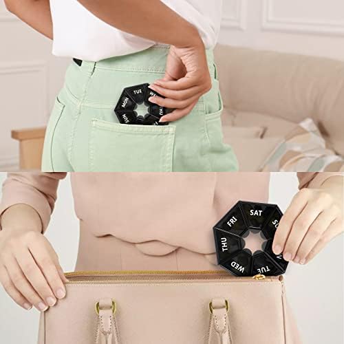 Gelibo,Weekly Pill Organizer, 2 Pack Portable Travel Pill Box Dispenser - Travel With Glen