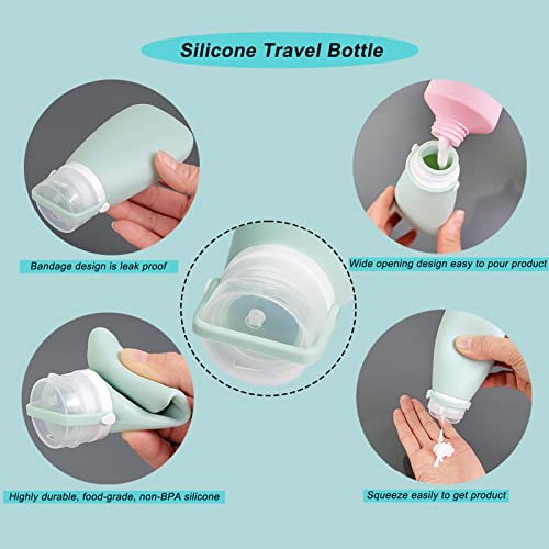 18 Pcs Travel Bottles for Toiletries Gym TSA Approved, Leak - Travel With Glen