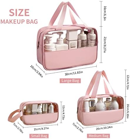 GOLIKEE 3 Pack Makeup Bag, Travel Cosmetic Bag with Handle - Travel With Glen