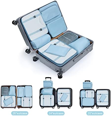 DIMJ Packing Cubes for Travel, 8Pcs Travel Cubes Set Foldable - Travel With Glen