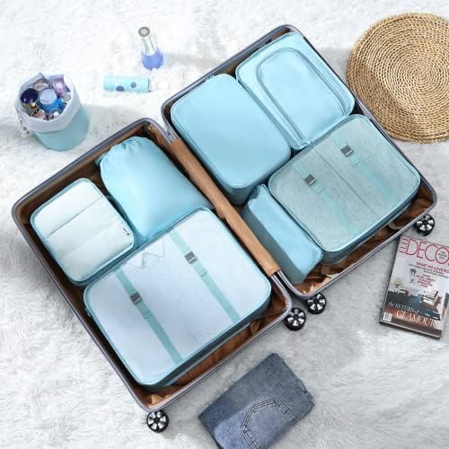 DIMJ Packing Cubes for Travel, 8Pcs Travel Cubes Set Foldable - Travel With Glen