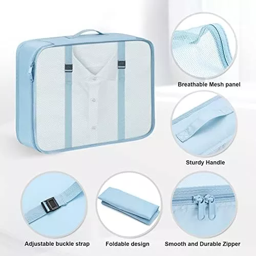 DIMJ Packing Cubes for Travel, 8Pcs Travel Cubes Set Foldable - Travel With Glen