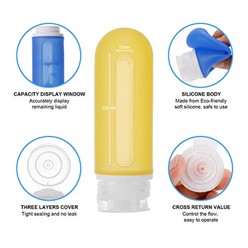 Beveetio 17 Pack Travel Bottles TSA Approved, 3OZ Leakproof Silicone - Travel With Glen