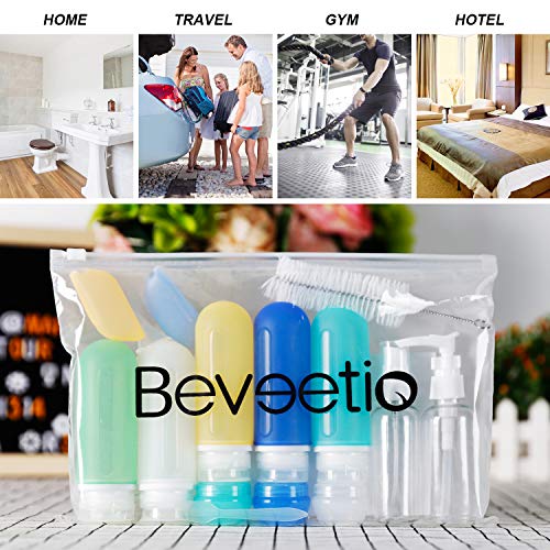 Beveetio 17 Pack Travel Bottles TSA Approved, 3OZ Leakproof Silicone - Travel With Glen
