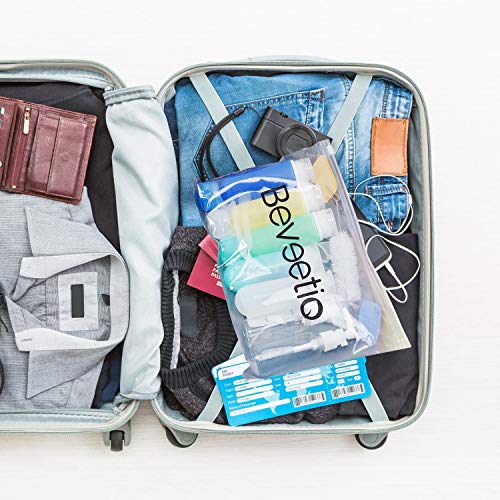 Beveetio 17 Pack Travel Bottles TSA Approved, 3OZ Leakproof Silicone - Travel With Glen