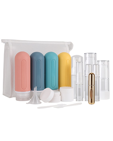 Beveetio 17 Pack Travel Bottles TSA Approved, 3OZ Leakproof Silicone - Travel With Glen