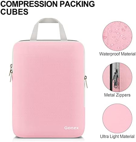 Gonex Compression Packing Cubes, 3pcs/4pcs Expandable Storage Travel Luggage Bags - Travel With Glen