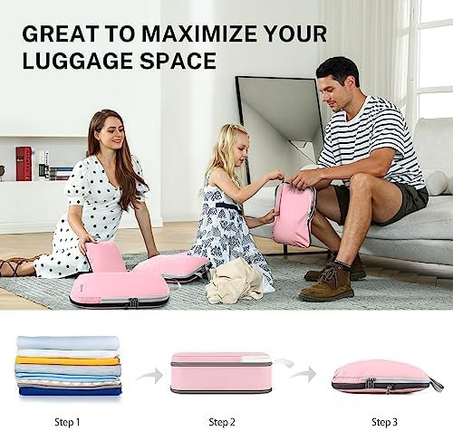 Gonex Compression Packing Cubes, 3pcs/4pcs Expandable Storage Travel Luggage Bags - Travel With Glen