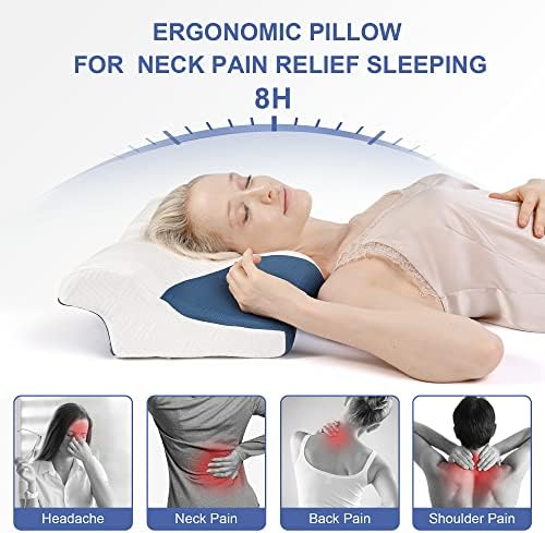 Neck Pillow Memory Foam Pillows for Sleeping, Contour Ergonomic Pillow - Travel With Glen