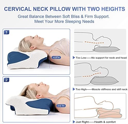 Neck Pillow Memory Foam Pillows for Sleeping, Contour Ergonomic Pillow - Travel With Glen