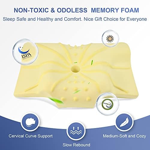 Neck Pillow Memory Foam Pillows for Sleeping, Contour Ergonomic Pillow - Travel With Glen