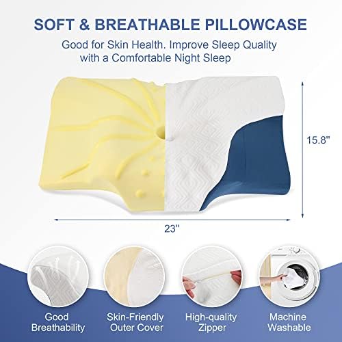Neck Pillow Memory Foam Pillows for Sleeping, Contour Ergonomic Pillow - Travel With Glen