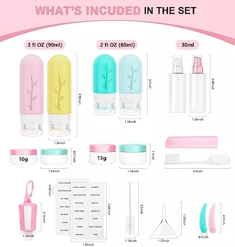 TEIVUL 19 Pack Travel Size Bottles, TSA Approved Silicone Travel - Travel With Glen
