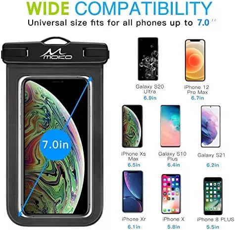 MoKo Waterproof Phone Pouch Holder, Cellphone Case Dry Bag with - Travel With Glen