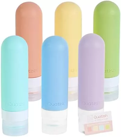 Quatish Travel Size Bottles 6 Pack, Leak Proof Travel Containers - Travel With Glen Travel bottles