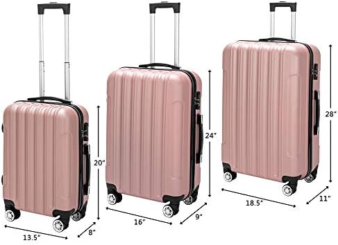 Karl home Luggage Set of 3 Hardside Carry on Suitcase - Travel With Glen