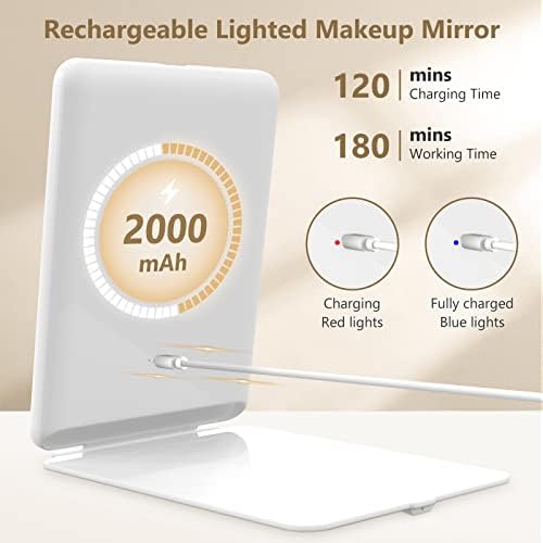 Rechargeable Travel Makeup Mirror with 10X Magnifying Mirror, Vanity Mirror - Travel With Glen