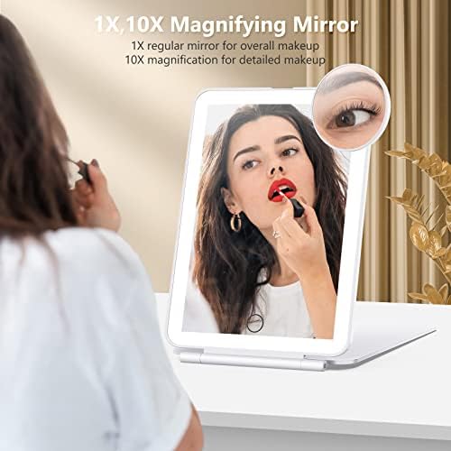Rechargeable Travel Makeup Mirror with 10X Magnifying Mirror, Vanity Mirror - Travel With Glen