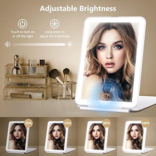Rechargeable Travel Makeup Mirror with 10X Magnifying Mirror, Vanity Mirror - Travel With Glen