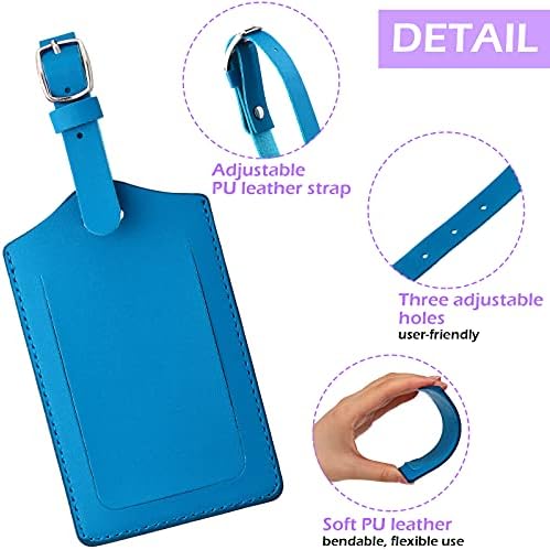 8 Pieces PU Leather Luggage Bag Case Tags PU Leather - Travel With Glen