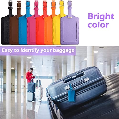 8 Pieces PU Leather Luggage Bag Case Tags PU Leather - Travel With Glen