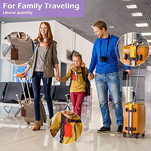 8 Pieces PU Leather Luggage Bag Case Tags PU Leather - Travel With Glen