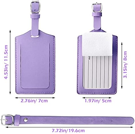 8 Pieces PU Leather Luggage Bag Case Tags PU Leather - Travel With Glen