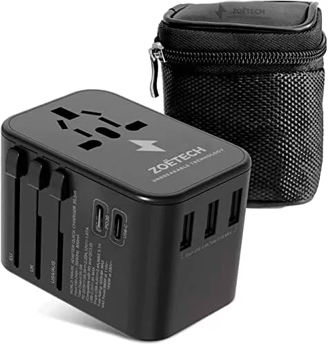 ZOËTECH 35.5W Quick Charge 3 Fast USB, ELECTRIC, 2 PD - Travel With Glen Travel adapter