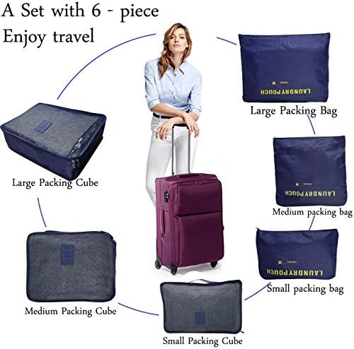 M-jump 6 Set Travel Luggage Organizer Packing Cubes, Laundry Bags - Travel With Glen