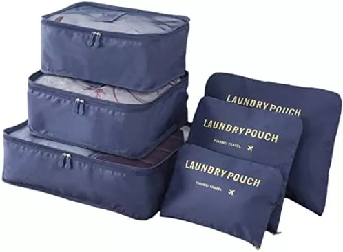 M-jump 6 Set Travel Luggage Organizer Packing Cubes, Laundry Bags - Travel With Glen Packing cubes