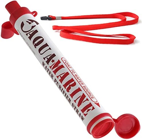 OxGord Aqua Marine Personal Water Filter Straw for Survival Kit - Travel With Glen