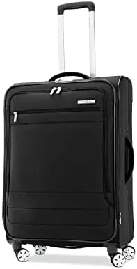Samsonite Aspire DLX Softside Expandable Luggage with Spinner Wheels, Black, - Travel With Glen Suitcase