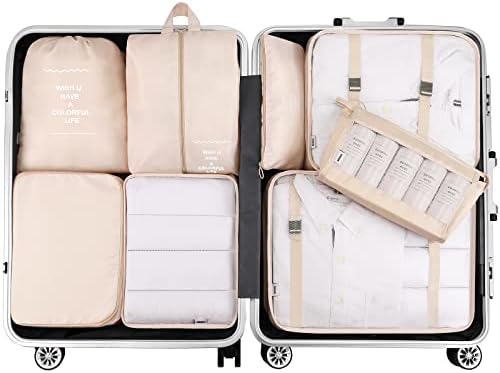 Mossio 8 Set Packing Cubes with Shoe Bag - Travel - Travel With Glen