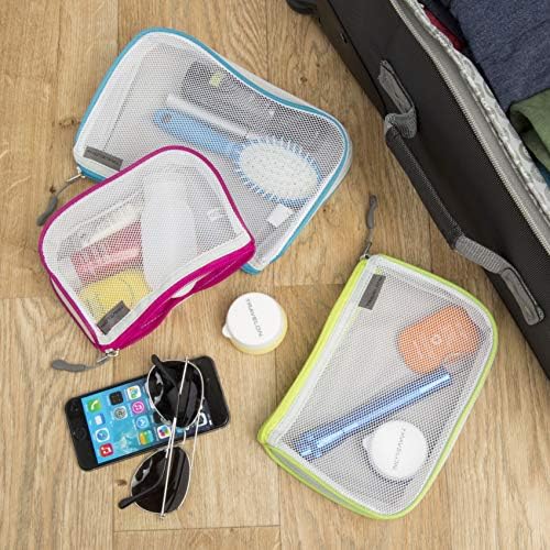 Travelon Set of 3 Assorted Piped Pouches, Brights, One Size - Travel With Glen