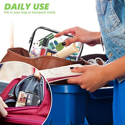 AURUZA 6 PACK Clear Toiletry Bag, TSA Approved Cosmetic Makeup - Travel With Glen