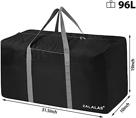 ZALALAS Travel Duffle Bag,96L Extra Large Duffel Bag Lightweight,Waterproof Duffel Bag for Men Women,Black - Travel With Glen