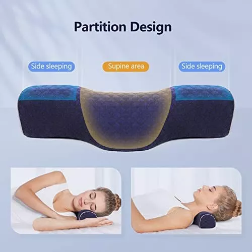 SoftSense Cervical Neck Pillow for Sleeping, Memory Foam Pillow Neck - Travel With Glen