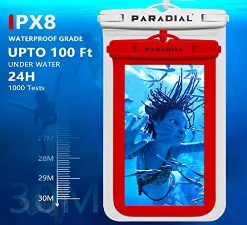 2 Pack Waterproof Cell Phone Pouches, Large & Standard. Case - Travel With Glen